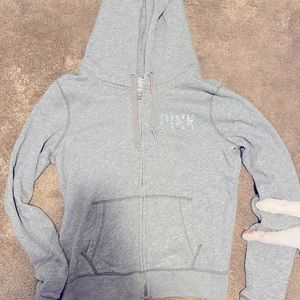 Pink hoodie jacket.